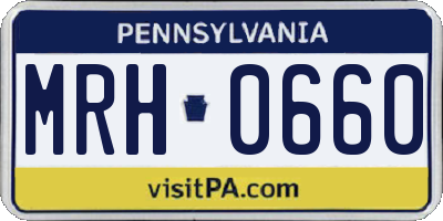 PA license plate MRH0660