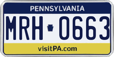 PA license plate MRH0663