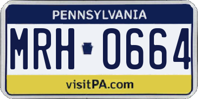PA license plate MRH0664