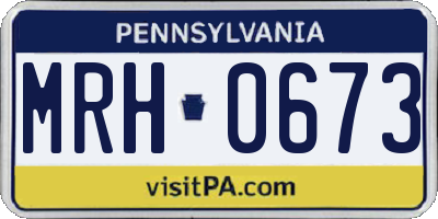 PA license plate MRH0673