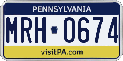 PA license plate MRH0674