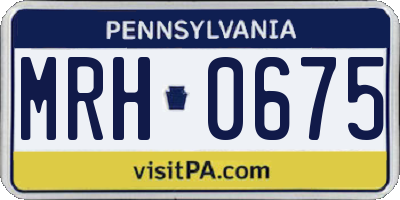 PA license plate MRH0675