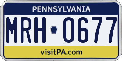 PA license plate MRH0677