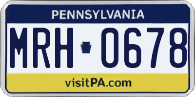 PA license plate MRH0678