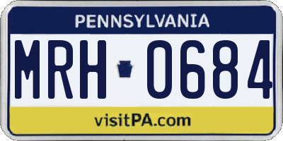 PA license plate MRH0684