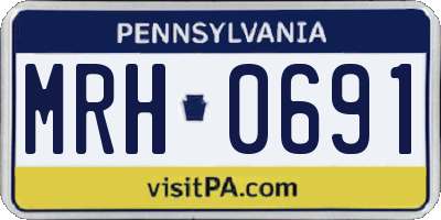 PA license plate MRH0691