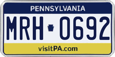 PA license plate MRH0692
