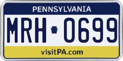 PA license plate MRH0699