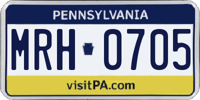 PA license plate MRH0705