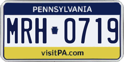 PA license plate MRH0719