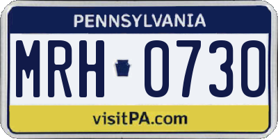 PA license plate MRH0730