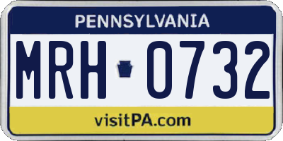 PA license plate MRH0732