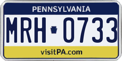 PA license plate MRH0733