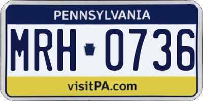 PA license plate MRH0736
