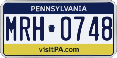 PA license plate MRH0748