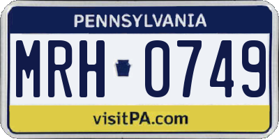 PA license plate MRH0749