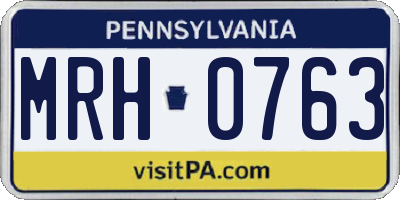 PA license plate MRH0763