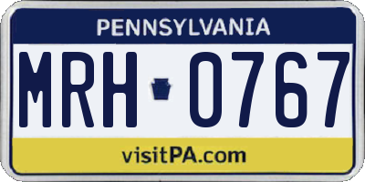 PA license plate MRH0767