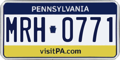 PA license plate MRH0771
