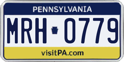 PA license plate MRH0779