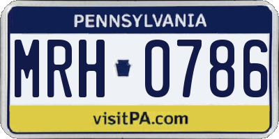 PA license plate MRH0786