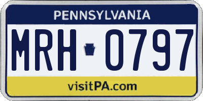 PA license plate MRH0797