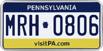 PA license plate MRH0806