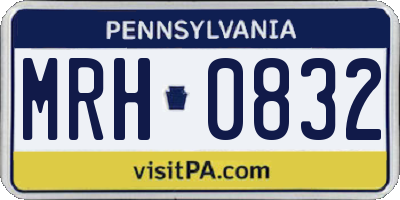 PA license plate MRH0832