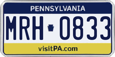 PA license plate MRH0833