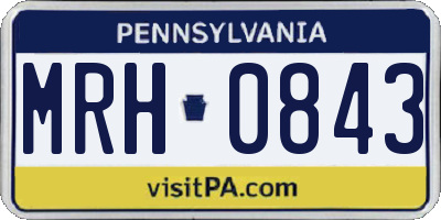 PA license plate MRH0843