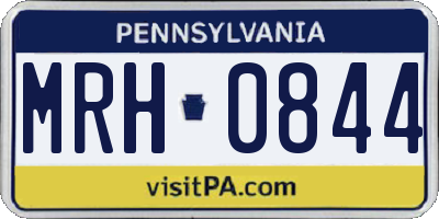 PA license plate MRH0844