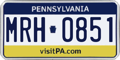 PA license plate MRH0851