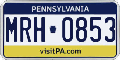 PA license plate MRH0853