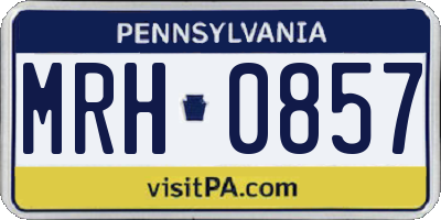 PA license plate MRH0857