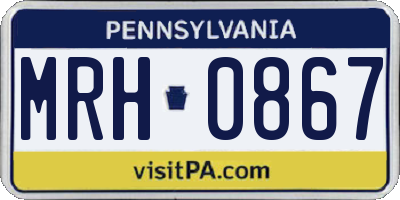 PA license plate MRH0867