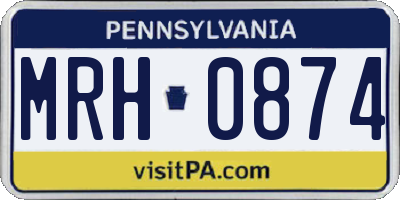 PA license plate MRH0874
