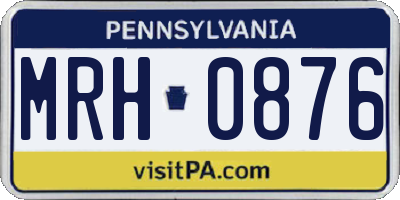 PA license plate MRH0876