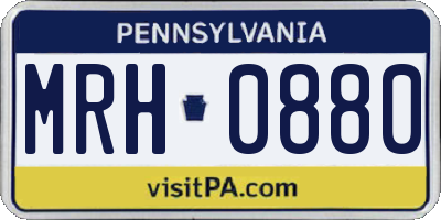 PA license plate MRH0880