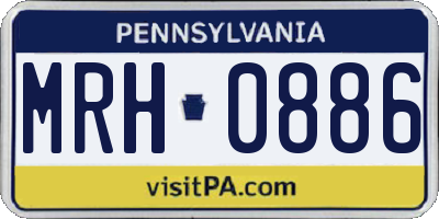 PA license plate MRH0886