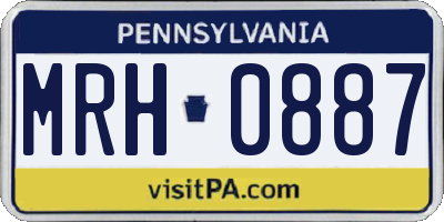 PA license plate MRH0887