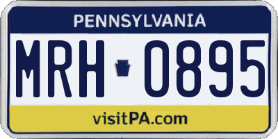 PA license plate MRH0895