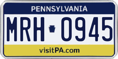 PA license plate MRH0945