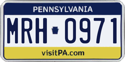 PA license plate MRH0971