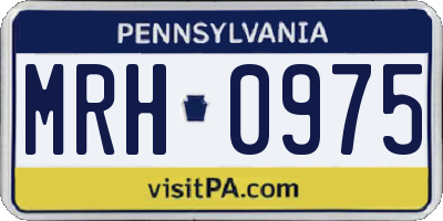 PA license plate MRH0975