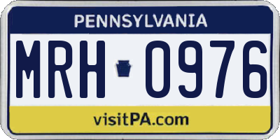 PA license plate MRH0976
