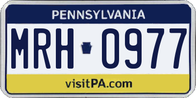 PA license plate MRH0977
