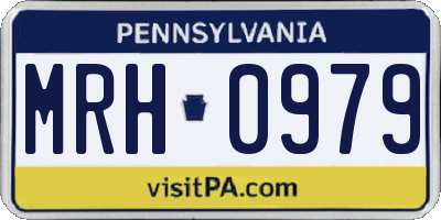 PA license plate MRH0979