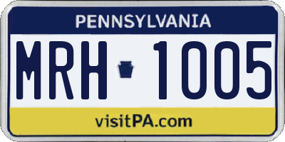 PA license plate MRH1005