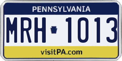 PA license plate MRH1013