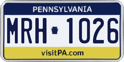 PA license plate MRH1026